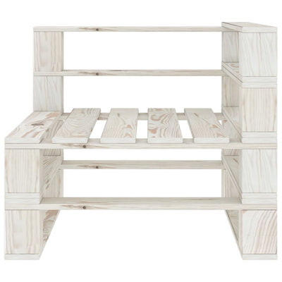 Dealsmate  Garden 2-Seater Pallet Sofa White Solid Pinewood