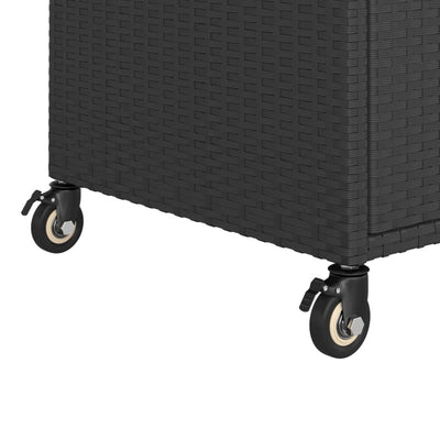 Dealsmate  Bar Cart with Drawer Black 100x45x97 cm Poly Rattan