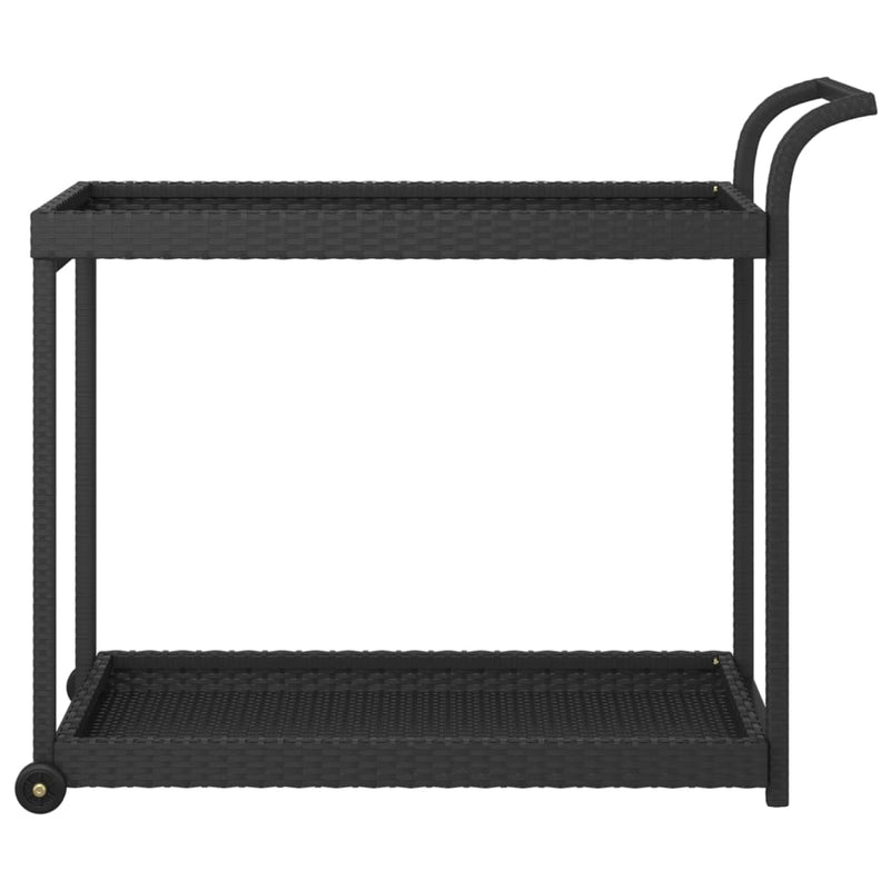 Dealsmate  Bar Cart Black 100x45x83 cm Poly Rattan