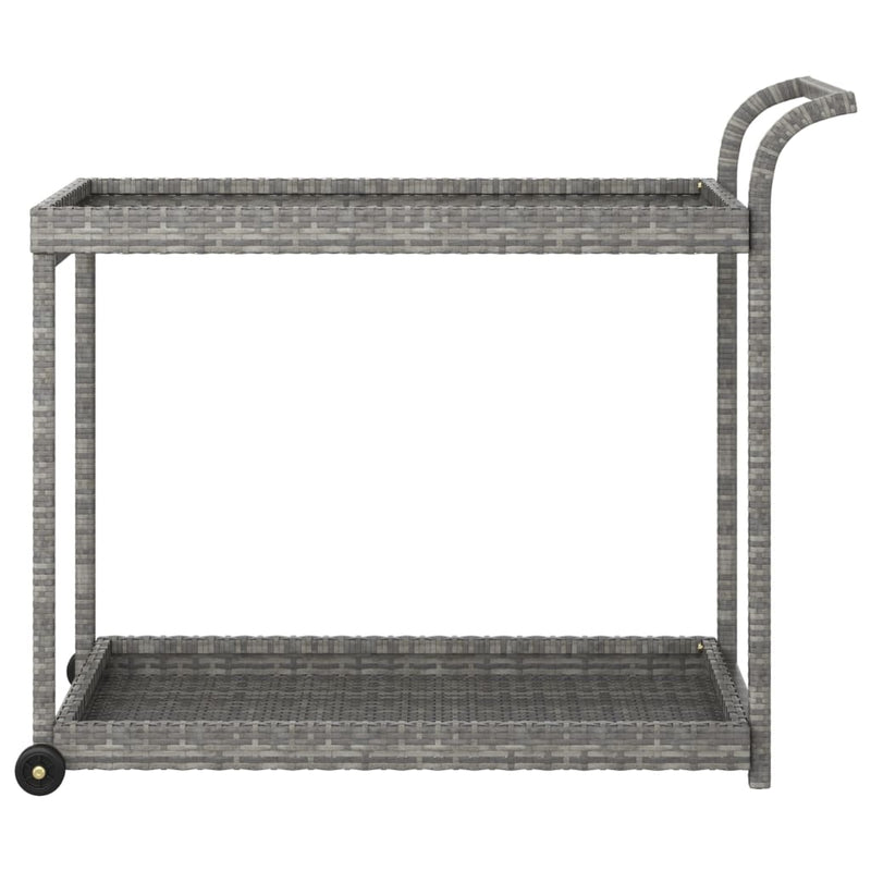 Dealsmate  Bar Cart Grey 100x45x83 cm Poly Rattan