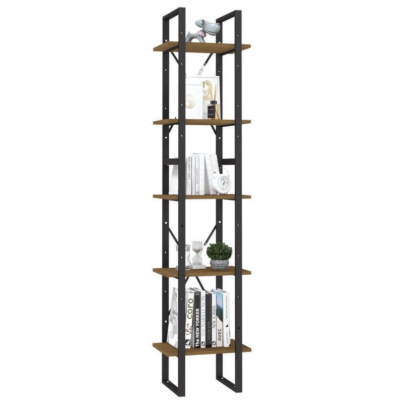 Dealsmate  5-Tier Book Cabinet Brown 40x30x175 cm Pinewood