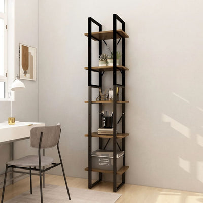 Dealsmate  5-Tier Book Cabinet Brown 40x30x175 cm Pinewood
