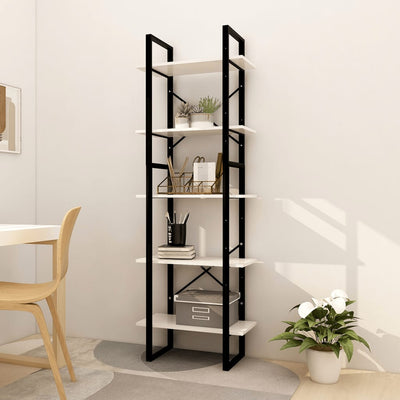 Dealsmate  5-Tier Book Cabinet White 60x30x175 cm Pinewood