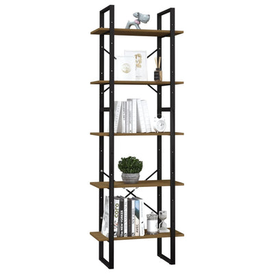 Dealsmate  5-Tier Book Cabinet Brown 60x30x175 cm Pinewood