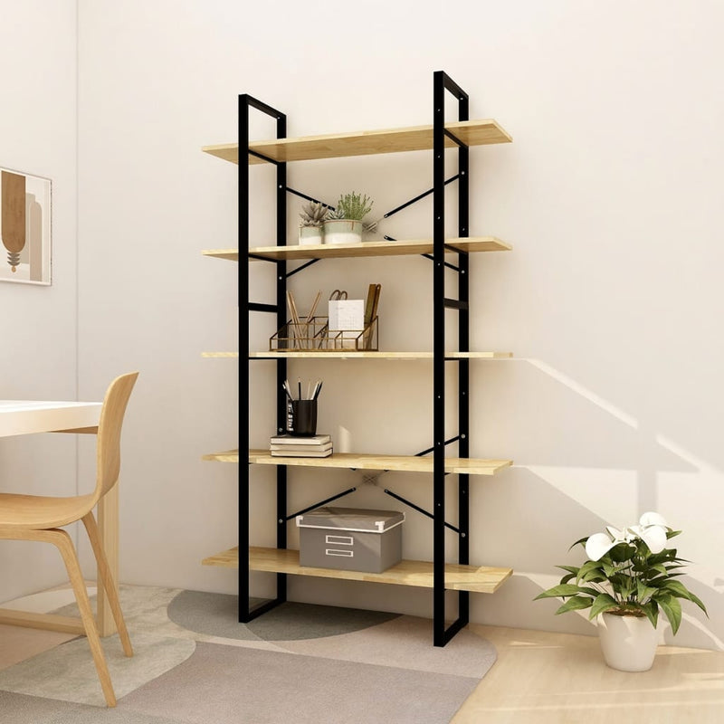 Dealsmate  5-Tier Book Cabinet 100x30x175 cm Pinewood