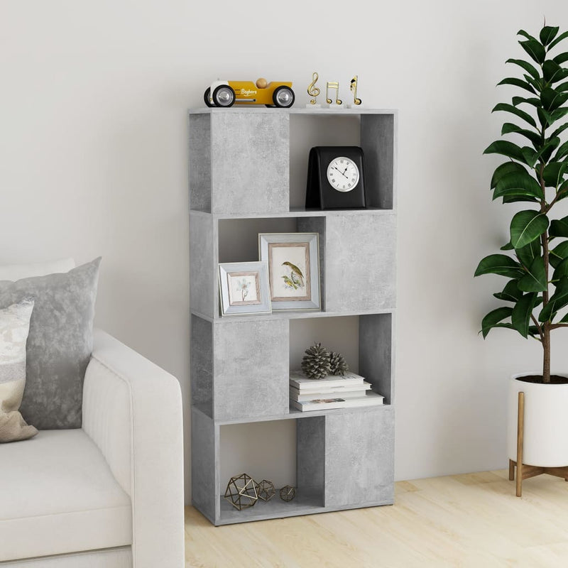 Dealsmate  Book Cabinet Room Divider Concrete Grey 60x24x124.5 cm