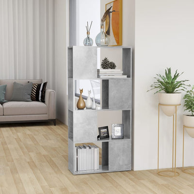 Dealsmate  Book Cabinet Room Divider Concrete Grey 60x24x124.5 cm