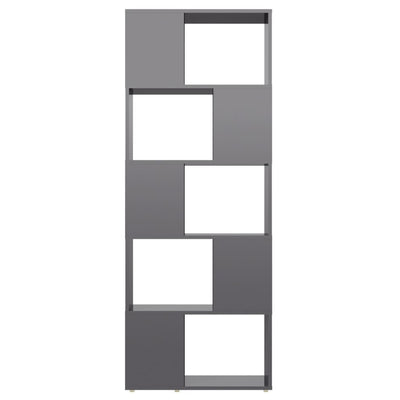 Dealsmate  Book Cabinet Room Divider High Gloss Grey 60x24x155 cm