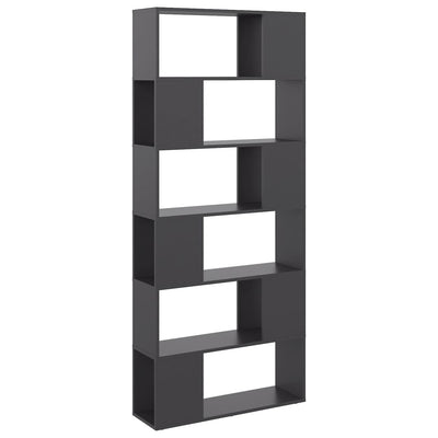 Dealsmate  Book Cabinet Room Divider Grey 80x24x186 cm Engineered Wood