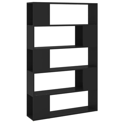 Dealsmate  Book Cabinet Room Divider Black 100x24x155 cm Engineered Wood