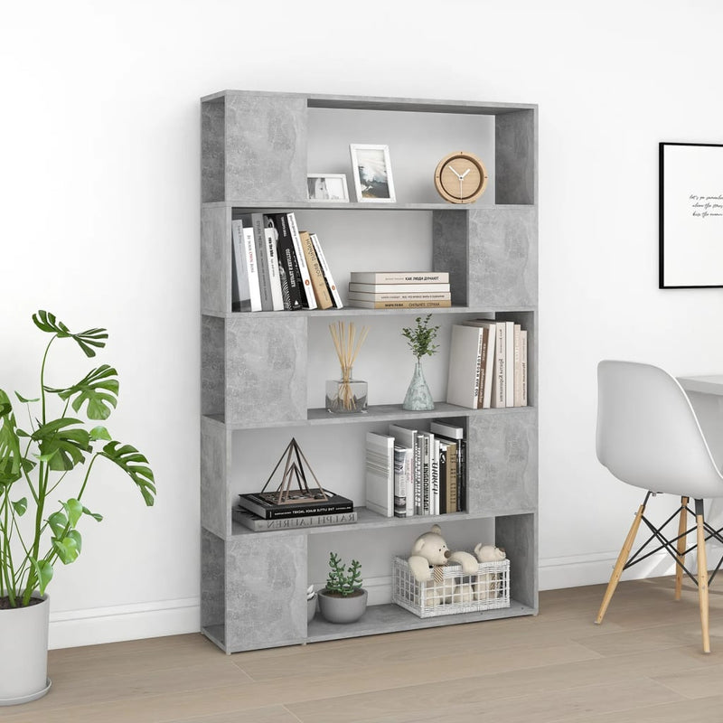 Dealsmate  Book Cabinet Room Divider Concrete Grey 100x24x155 cm Engineered Wood