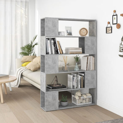 Dealsmate  Book Cabinet Room Divider Concrete Grey 100x24x155 cm Engineered Wood
