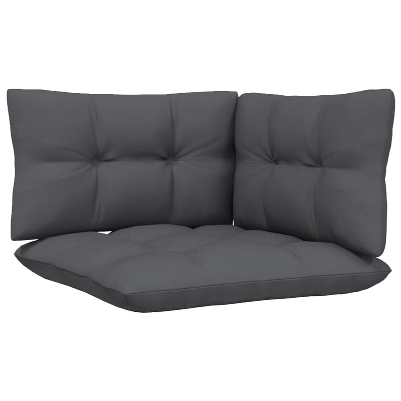 Dealsmate  Garden Corner Sofa with Anthracite Cushions Grey Solid Pinewood