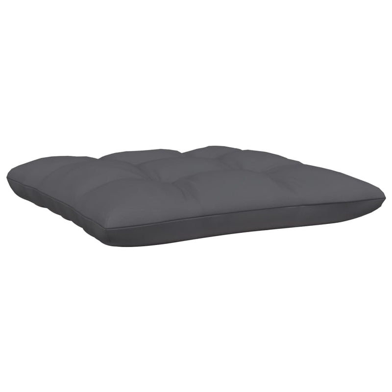 Dealsmate  Garden Footstool with Anthracite Cushion Grey Solid Pinewood