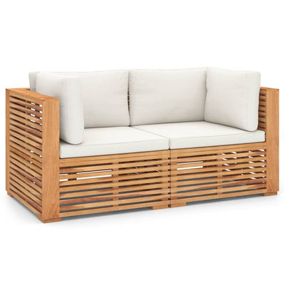 Dealsmate  Garden 2-Seater Sofa with Cushions Solid Teak Wood