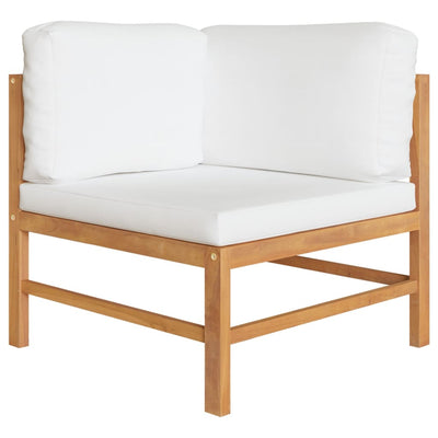 Dealsmate  4-Seater Garden Sofa with Cream Cushions Solid Teak Wood