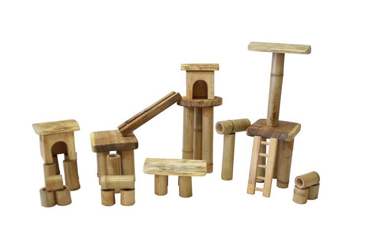Dealsmate Bamboo Building set with house