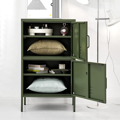 Dealsmate In Buffet Sideboard Metal Cabinet - DOUBLE Green