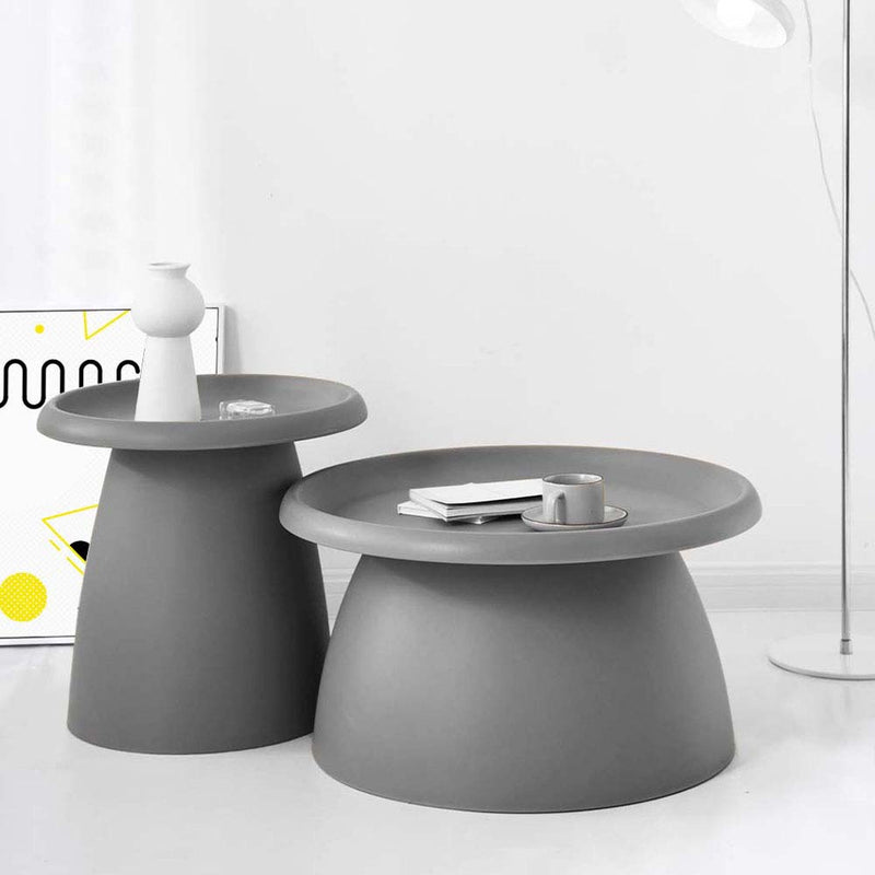 Dealsmate In Coffee Table Mushroom Nordic Round Small Side Table 50CM Grey