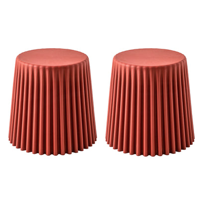 Dealsmate In Set of 2 Cupcake Stool Plastic Stacking Bar Stools Dining Chairs Kitchen Red