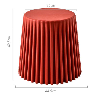 Dealsmate In Set of 2 Cupcake Stool Plastic Stacking Bar Stools Dining Chairs Kitchen Red