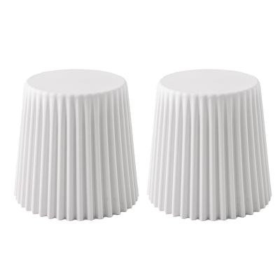 Dealsmate In 2x Bar Stools Cupcake Plastic Foot Stool White