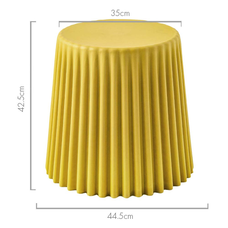 Dealsmate In Set of 2 Cupcake Stool Plastic Stacking Bar Stools Dining Chairs Kitchen Yellow