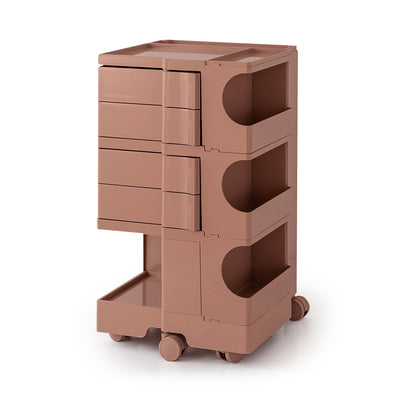 Dealsmate In Bedside Table Side Tables Nightstand Organizer Replica Boby Trolley 5Tier Pink