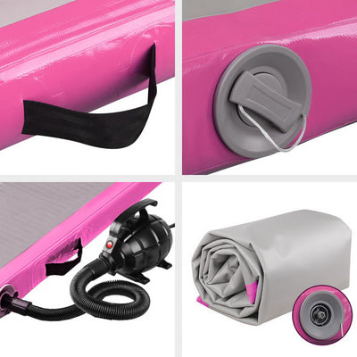 Dealsmate  GoFun 3X1M Inflatable Air Track Mat with Pump Tumbling Gymnastics Pink