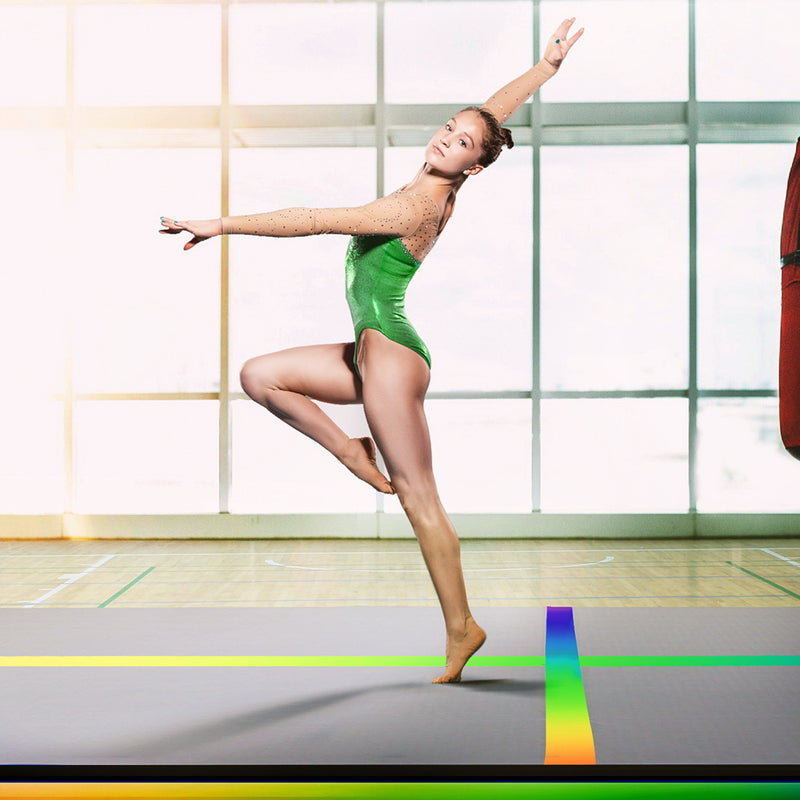 Dealsmate  4M Air Track Gymnastics Tumbling Exercise Mat Inflatable Mats 20CM Thick + Pump