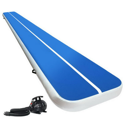 Dealsmate  6X1M Inflatable Air Track Mat 20CM Thick with Pump Tumbling Gymnastics Blue