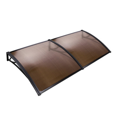 Dealsmate Instahut Window Door Awning Door Canopy Patio UV Sun Shield BROWN 1mx2m DIY