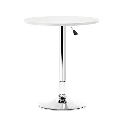 Dealsmate  Bar Table Kitchen Tables Swivel Round Metal White