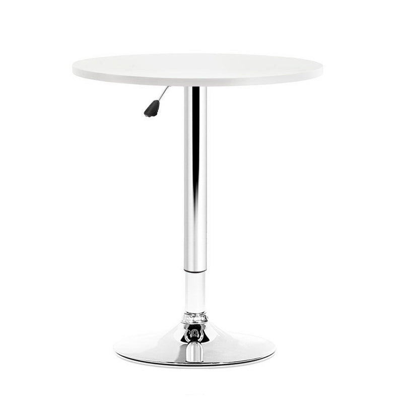 Dealsmate  Bar Table Kitchen Tables Swivel Round Metal White