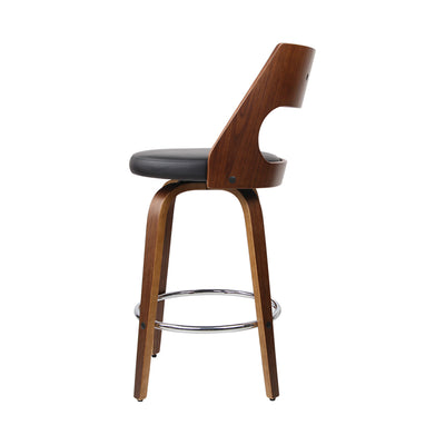 Dealsmate  2x Bar Stools Swivel Leather Chair 76cm