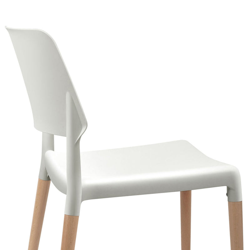 Dealsmate  Dining Chairs White Stackable Set of 4