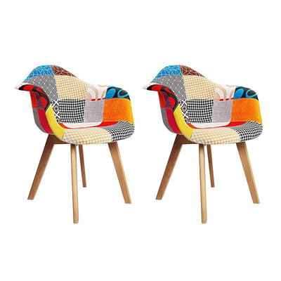 Dealsmate  Set of 2 Fabric Dining Chairs