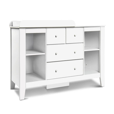 Dealsmate Keezi Baby Change Table Tall boy Drawers Dresser Chest Storage Cabinet White