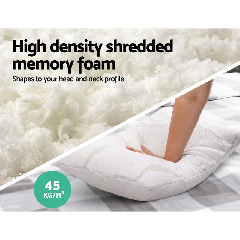 Dealsmate Giselle Bedding Memory Foam Pillow Bamboo Twin Pack