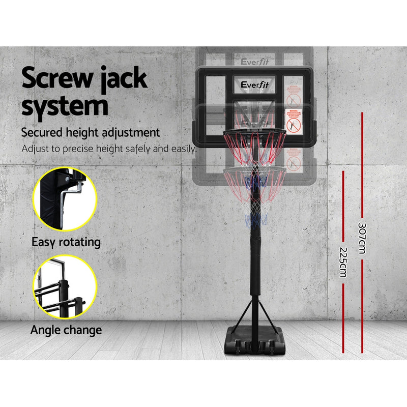 Dealsmate  3.05M Basketball Hoop Stand System Adjustable Height Portable Pro Black
