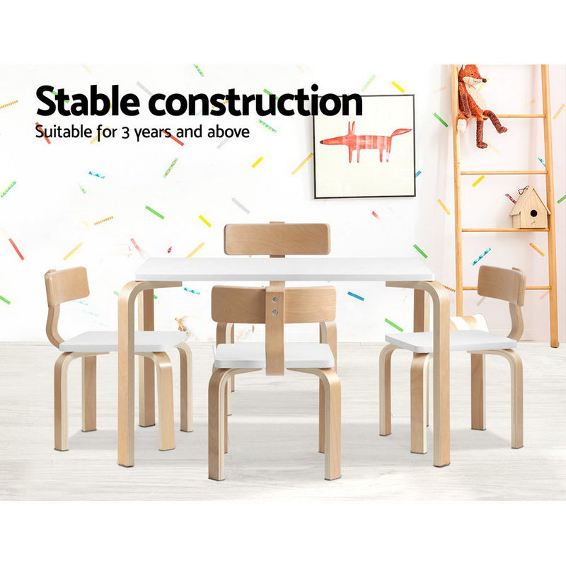 Dealsmate Keezi Nordic Kids Table Chair Set Desk 5PC Activity Dining Study Children Modern