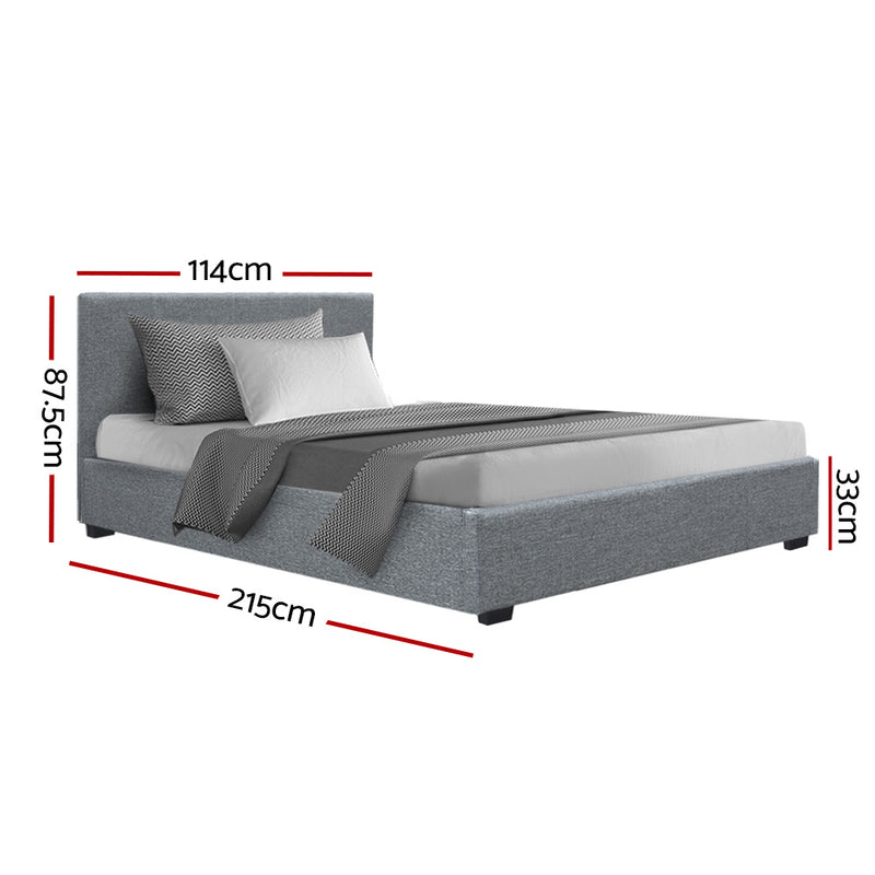 Dealsmate  Bed Frame King Single Size Gas Lift Grey NINO