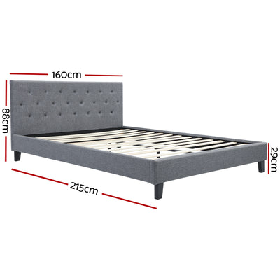 Dealsmate  Bed Frame Queen Size Grey VANKE