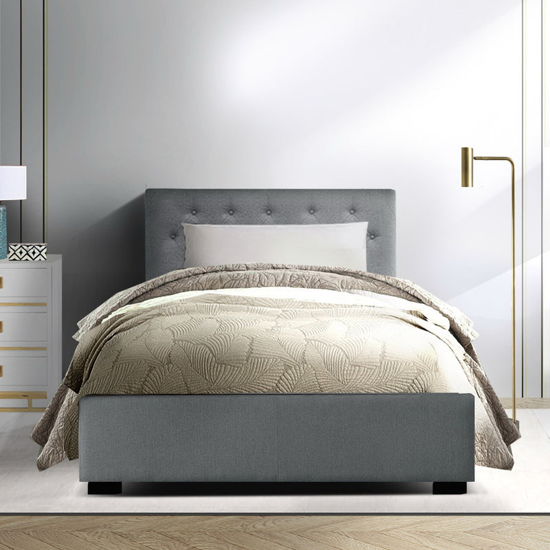 Dealsmate  Bed Frame King Single Size Gas Lift Grey VILA