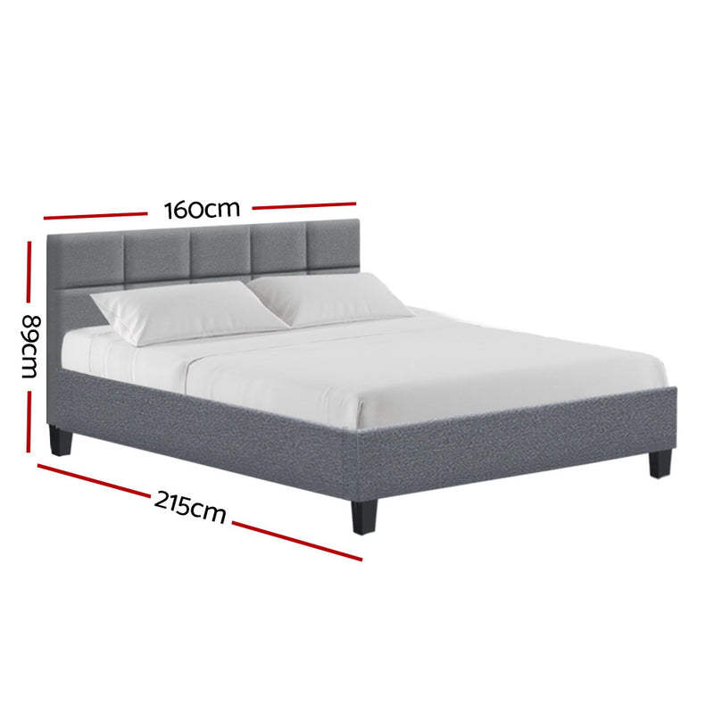 Dealsmate  Bed Frame Queen Size Grey TINO