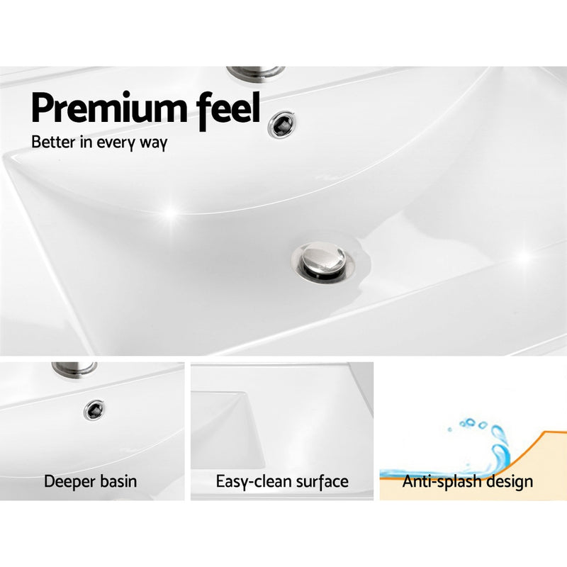 Dealsmate Cefito 900mm Bathroom Vanity Cabinet Wash Basin Unit Sink Storage Wall Mounted Oak White