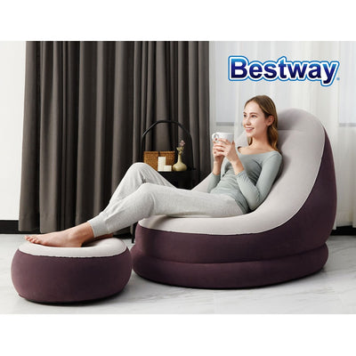 Dealsmate  Inflatable Air Chair Seat Couch Lazy Sofa Lounge Blow Up Ottoman