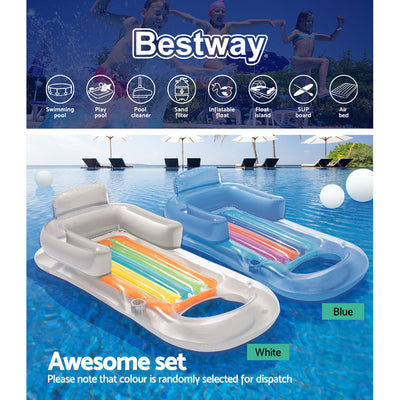Dealsmate  Durable Inflatable Sun Lounger Pool Air-Bed Seat/Chair Lilo Float Toy