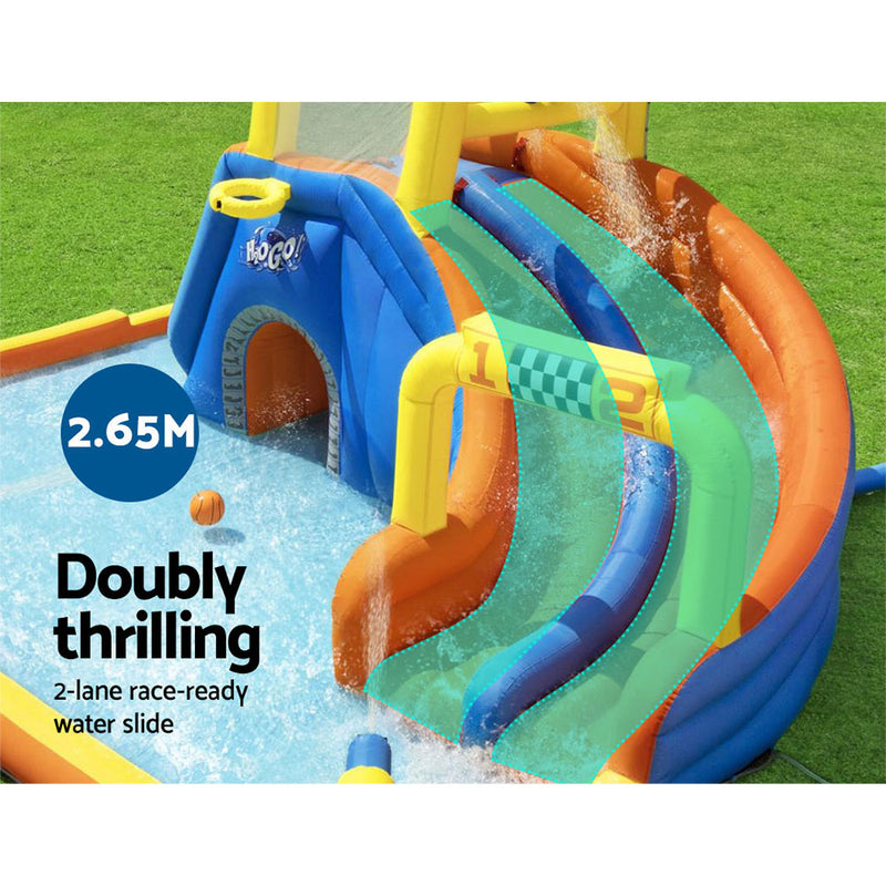 Dealsmate  Inflatable Water Slide Jumping Castle Double Slides for Pool Playground