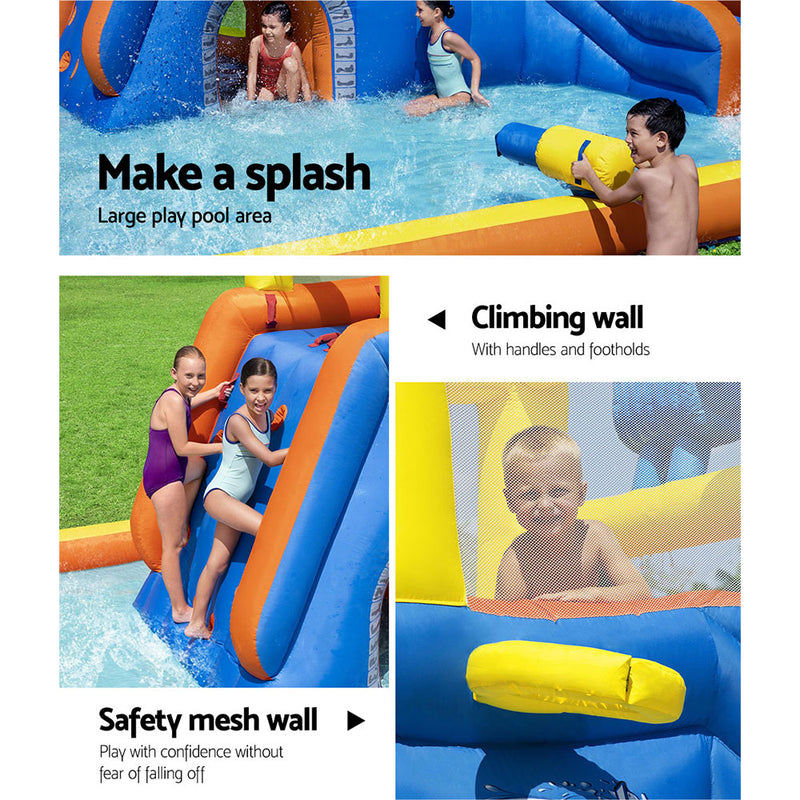 Dealsmate  Inflatable Water Slide Jumping Castle Double Slides for Pool Playground